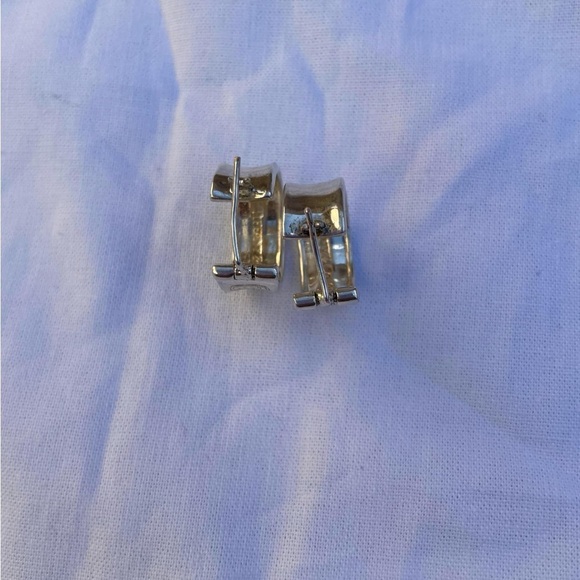 Vintage 1997 Tiffany & Co 1837 925 Sterling Silver Huggie Hoop Earrings - Picture 7 of 14